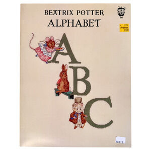Beatrix Potter Alphabet ABC Cross Stitch Book #593 Vintage 1989 Green Apple HTF